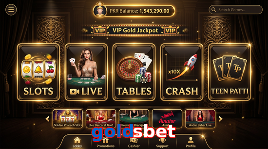 Main screen of Goldsbet casino page for PK players