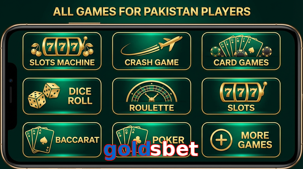 Main screen of Goldsbet games page for PK players